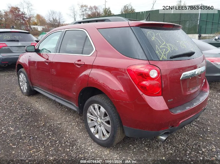 2011 Chevrolet Equinox 1Lt VIN: 2CNFLEE57B6343560 Lot: 40764367