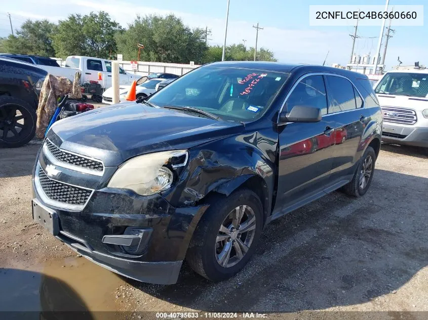 2011 Chevrolet Equinox Ls VIN: 2CNFLCEC4B6360660 Lot: 40795633