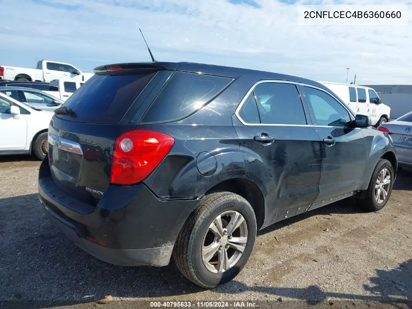 2011 Chevrolet Equinox Ls VIN: 2CNFLCEC4B6360660 Lot: 40795633