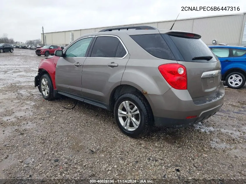 2011 Chevrolet Equinox 2Lt VIN: 2CNALPEC6B6447316 Lot: 40828195