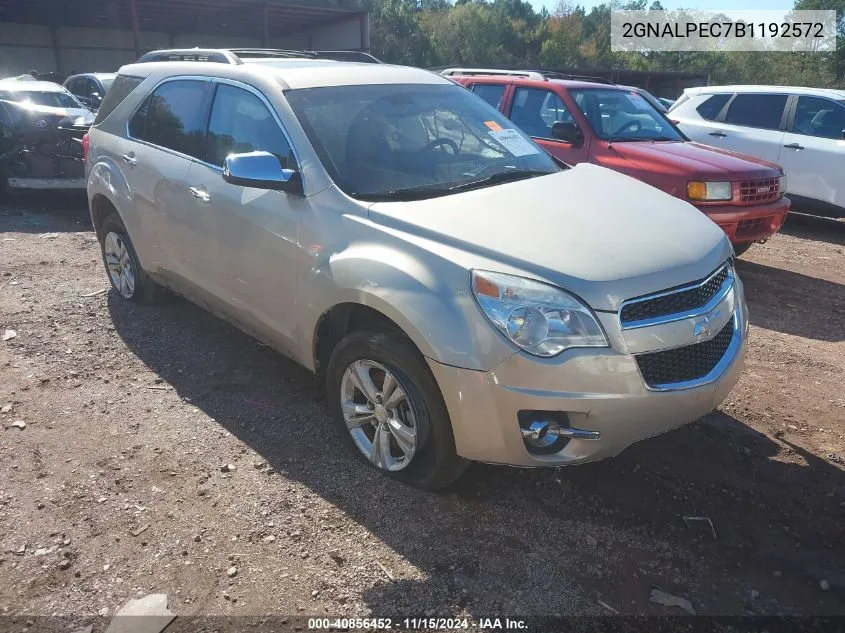 2011 Chevrolet Equinox 2Lt VIN: 2GNALPEC7B1192572 Lot: 40856452