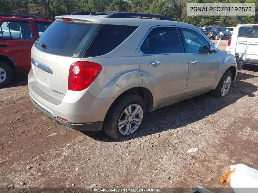 2011 Chevrolet Equinox 2Lt VIN: 2GNALPEC7B1192572 Lot: 40856452