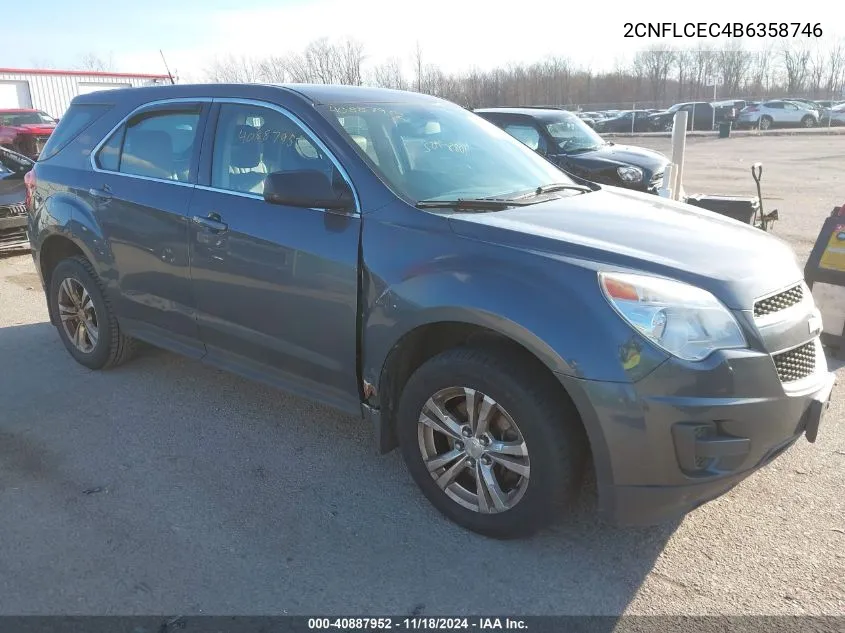 2011 Chevrolet Equinox Ls VIN: 2CNFLCEC4B6358746 Lot: 40887952