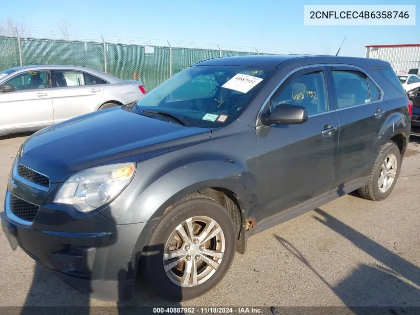 2011 Chevrolet Equinox Ls VIN: 2CNFLCEC4B6358746 Lot: 40887952