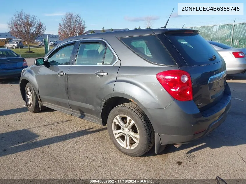 2011 Chevrolet Equinox Ls VIN: 2CNFLCEC4B6358746 Lot: 40887952