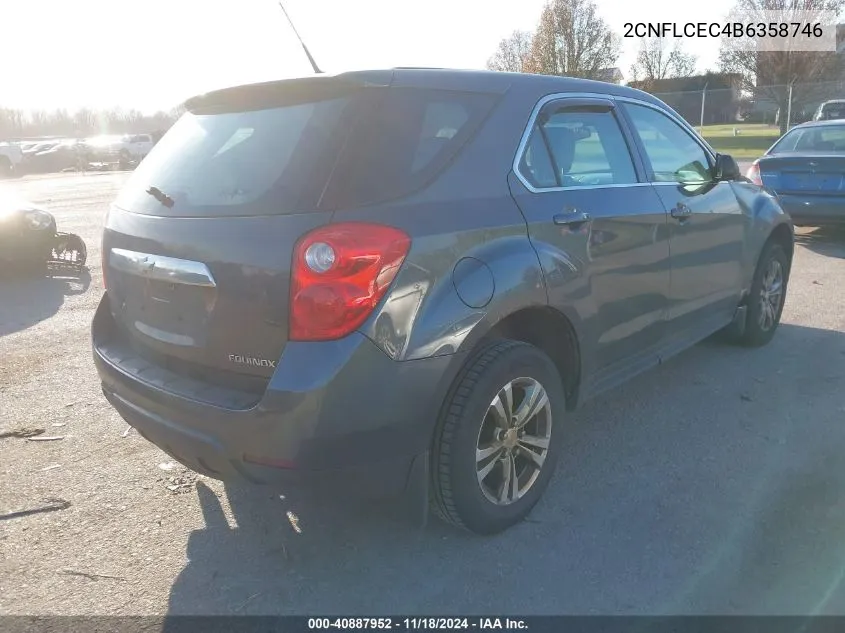 2011 Chevrolet Equinox Ls VIN: 2CNFLCEC4B6358746 Lot: 40887952