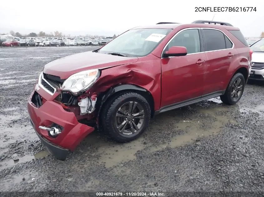 2011 Chevrolet Equinox 1Lt VIN: 2CNFLEEC7B6216774 Lot: 40921679