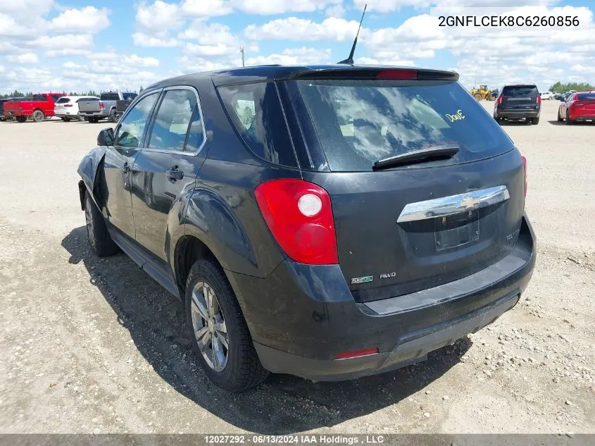 2012 Chevrolet Equinox VIN: 2GNFLCEK8C6260856 Lot: 12027292