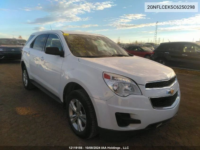 2012 Chevrolet Equinox VIN: 2GNFLCEK5C6250298 Lot: 12119156