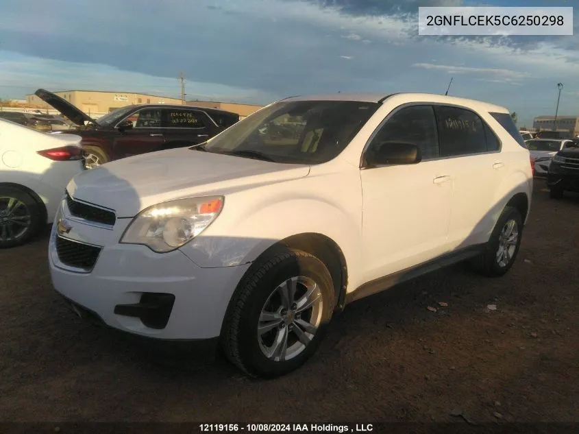 2012 Chevrolet Equinox VIN: 2GNFLCEK5C6250298 Lot: 12119156