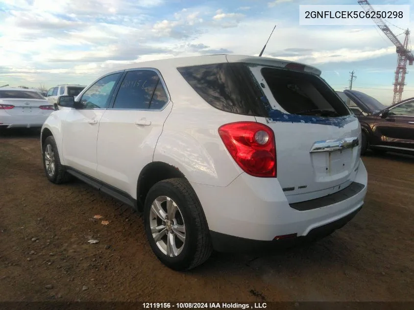 2012 Chevrolet Equinox VIN: 2GNFLCEK5C6250298 Lot: 12119156