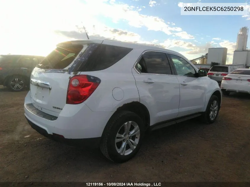 2012 Chevrolet Equinox VIN: 2GNFLCEK5C6250298 Lot: 12119156