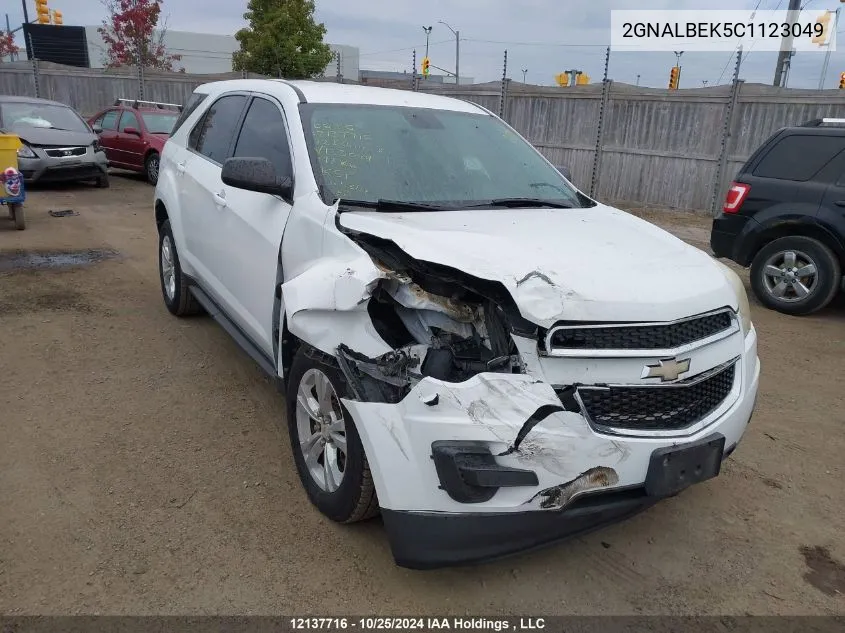 2012 Chevrolet Equinox VIN: 2GNALBEK5C1123049 Lot: 12137716