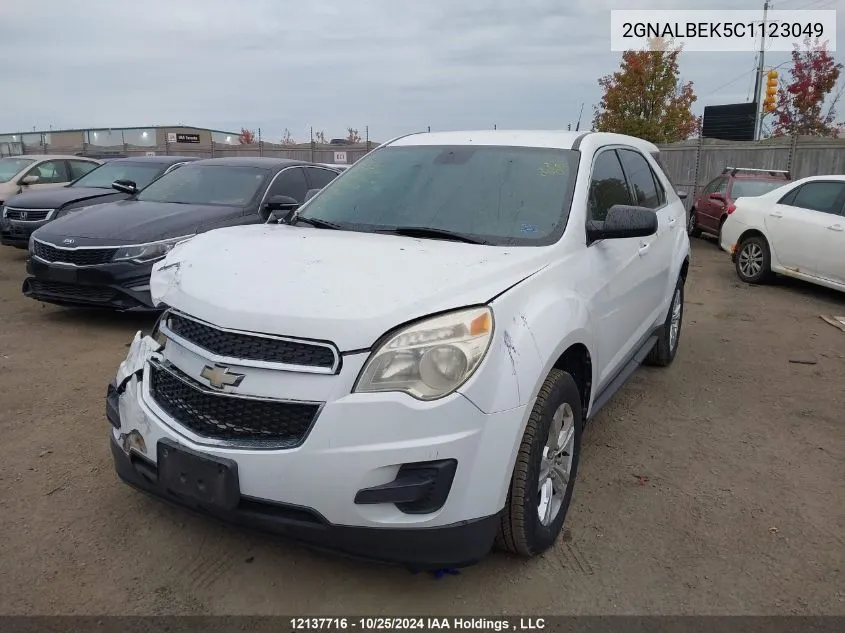 2012 Chevrolet Equinox VIN: 2GNALBEK5C1123049 Lot: 12137716