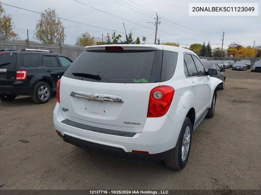 2012 Chevrolet Equinox VIN: 2GNALBEK5C1123049 Lot: 12137716