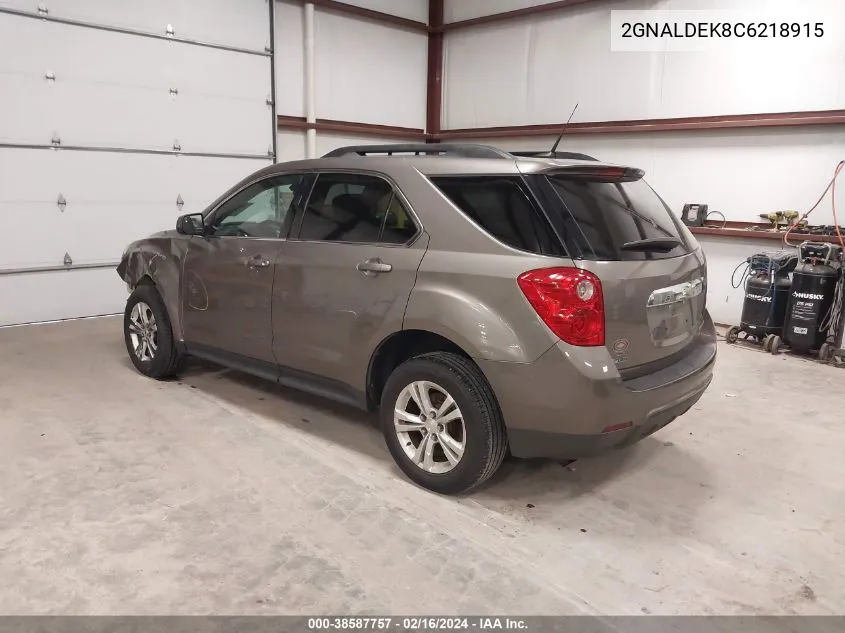 2012 Chevrolet Equinox 1Lt VIN: 2GNALDEK8C6218915 Lot: 38587757