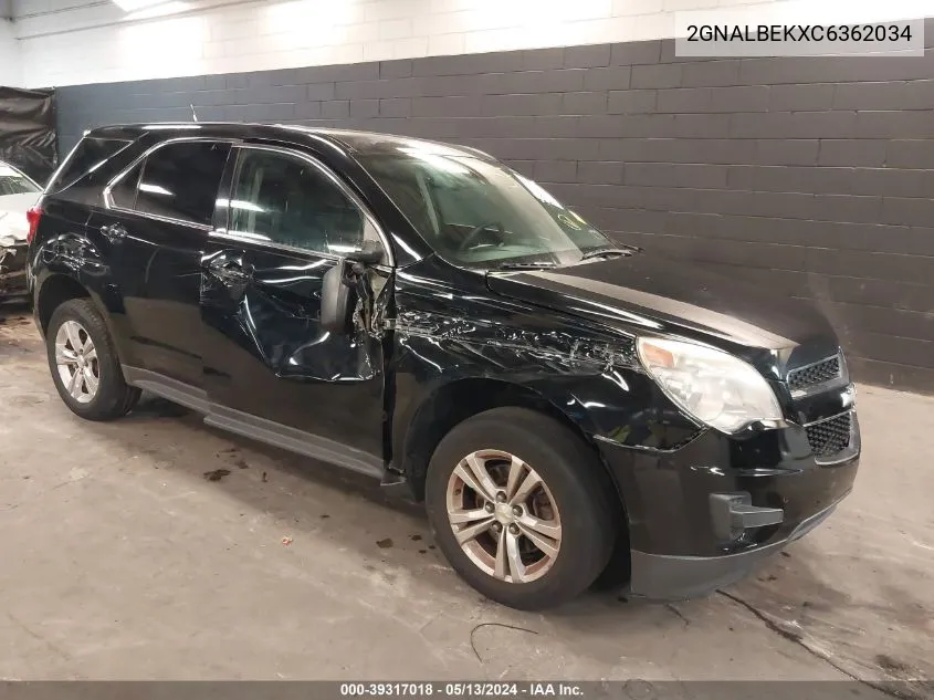 2012 Chevrolet Equinox Ls VIN: 2GNALBEKXC6362034 Lot: 39317018