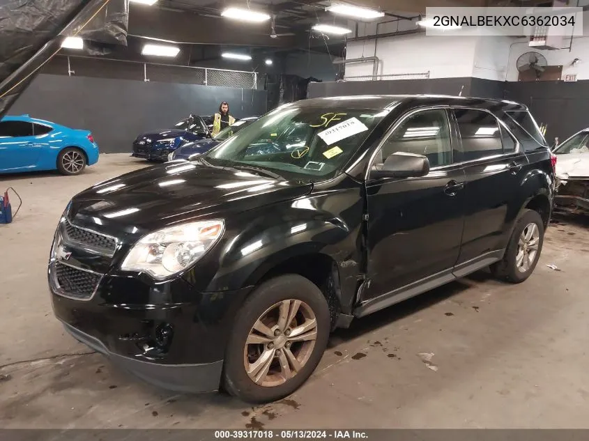 2012 Chevrolet Equinox Ls VIN: 2GNALBEKXC6362034 Lot: 39317018