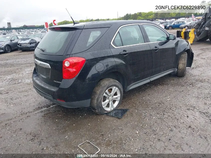 2012 Chevrolet Equinox Ls VIN: 2GNFLCEK7C6229890 Lot: 39319303