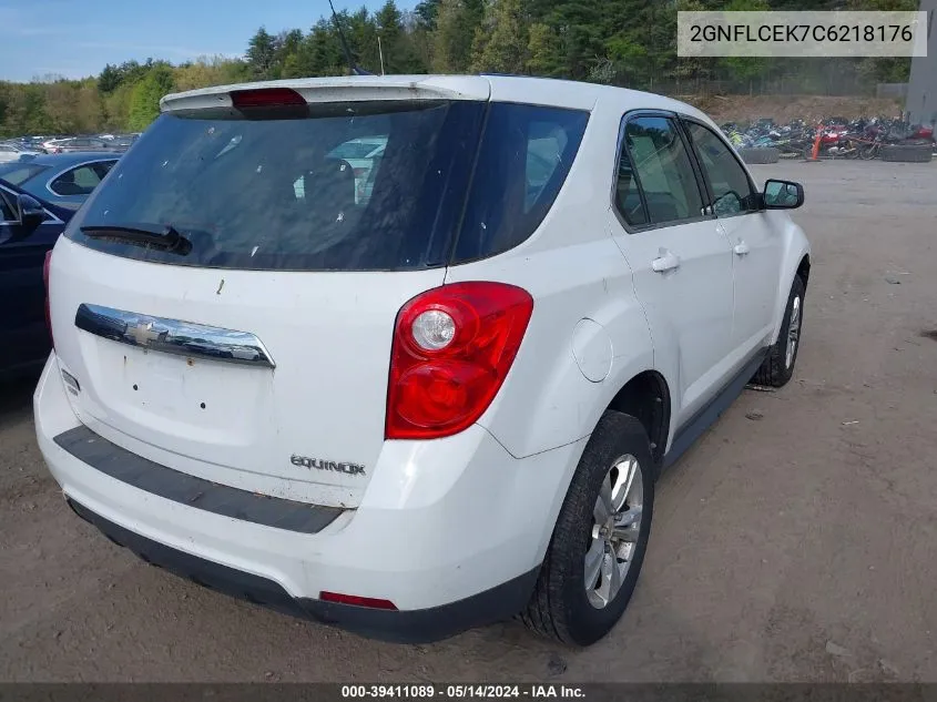 2012 Chevrolet Equinox Ls VIN: 2GNFLCEK7C6218176 Lot: 39411089