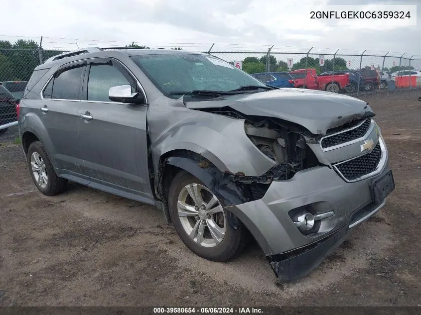 2012 Chevrolet Equinox Ltz VIN: 2GNFLGEK0C6359324 Lot: 39580654