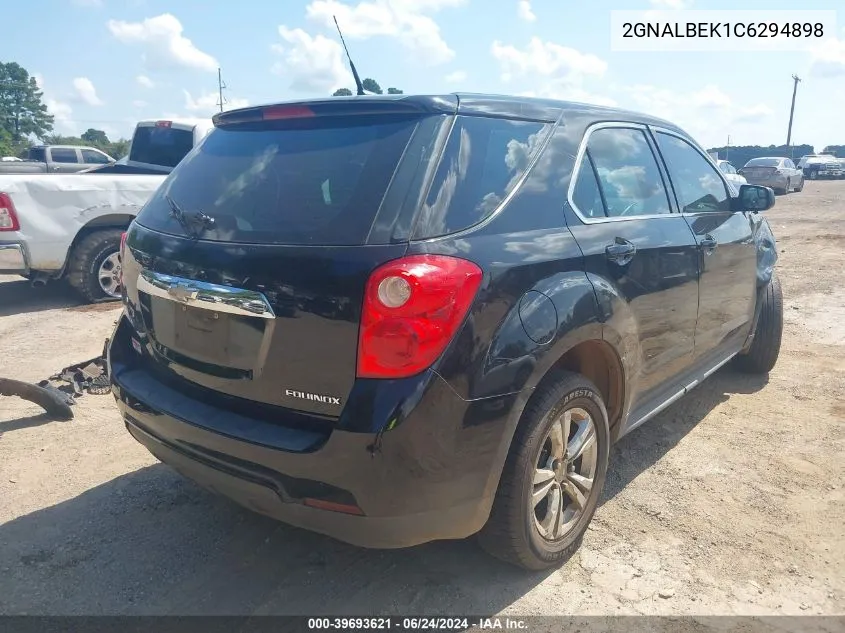 2012 Chevrolet Equinox Ls VIN: 2GNALBEK1C6294898 Lot: 39693621