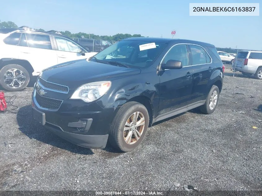 2012 Chevrolet Equinox Ls VIN: 2GNALBEK6C6163837 Lot: 39887844