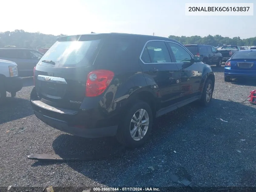 2012 Chevrolet Equinox Ls VIN: 2GNALBEK6C6163837 Lot: 39887844