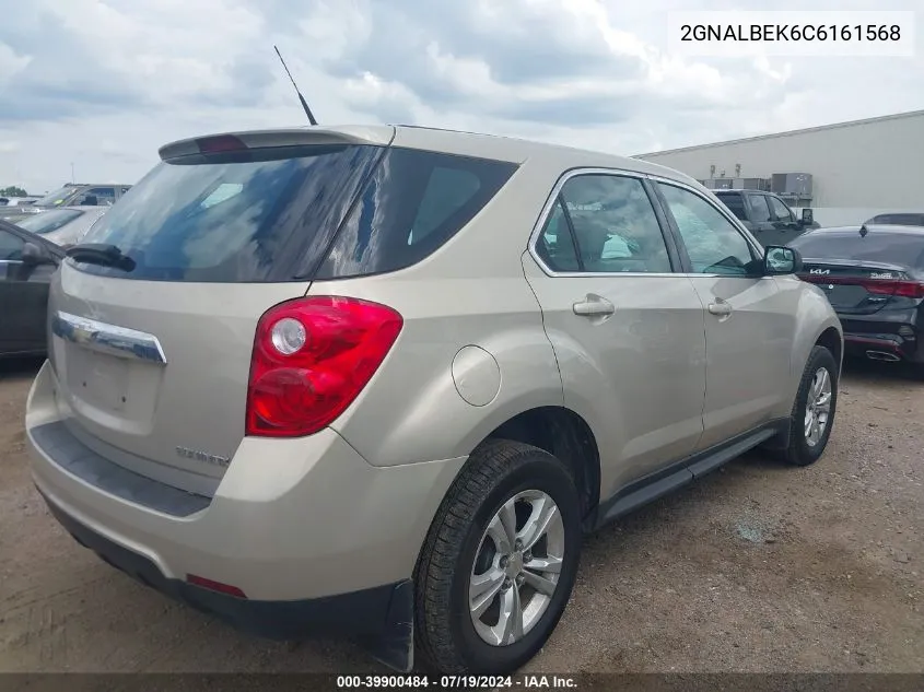 2012 Chevrolet Equinox Ls VIN: 2GNALBEK6C6161568 Lot: 39900484