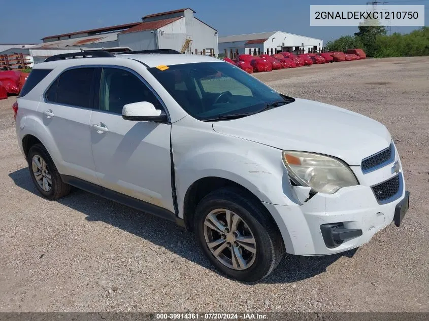 2012 Chevrolet Equinox 1Lt VIN: 2GNALDEKXC1210750 Lot: 39914361