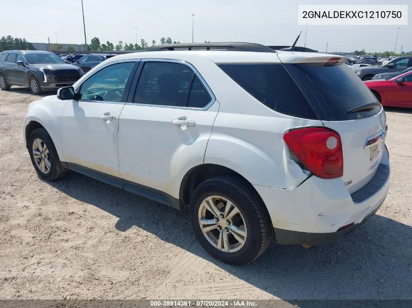 2012 Chevrolet Equinox 1Lt VIN: 2GNALDEKXC1210750 Lot: 39914361