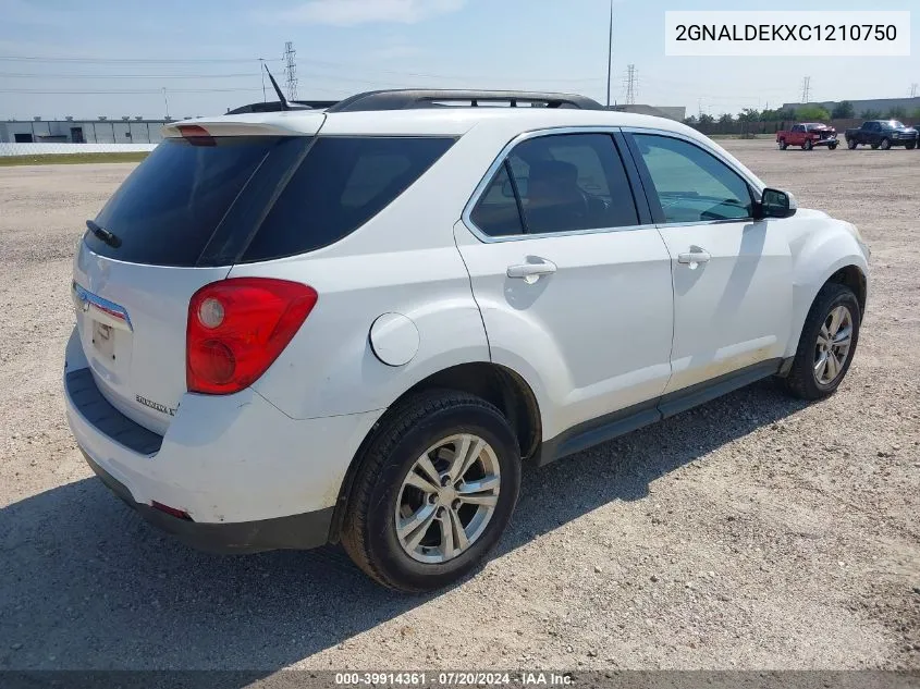 2012 Chevrolet Equinox 1Lt VIN: 2GNALDEKXC1210750 Lot: 39914361