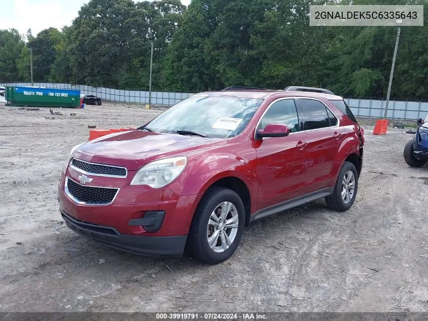 2012 Chevrolet Equinox 1Lt VIN: 2GNALDEK5C6335643 Lot: 39919791