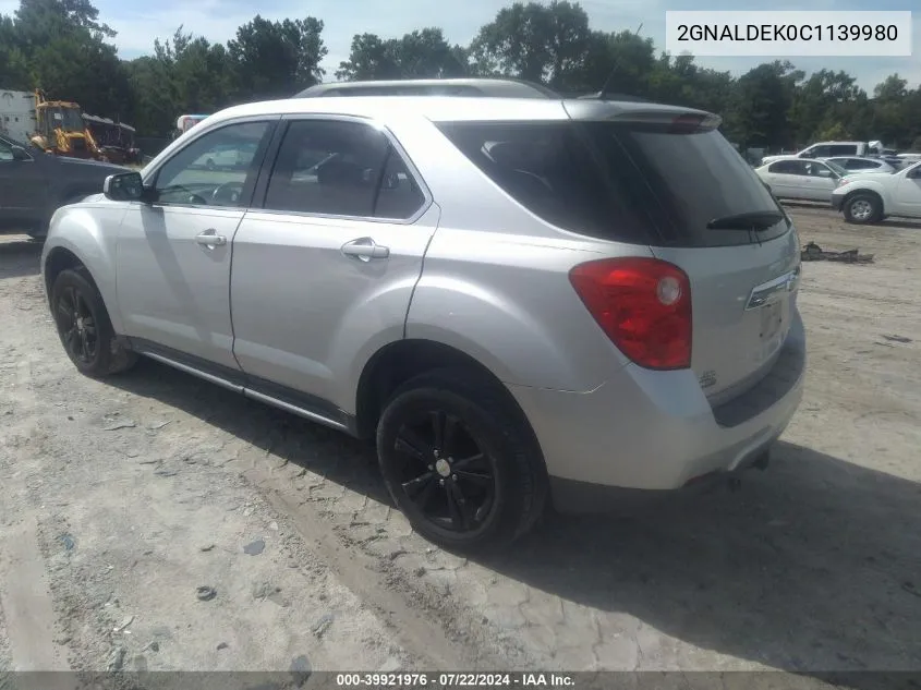 2012 Chevrolet Equinox 1Lt VIN: 2GNALDEK0C1139980 Lot: 39921976