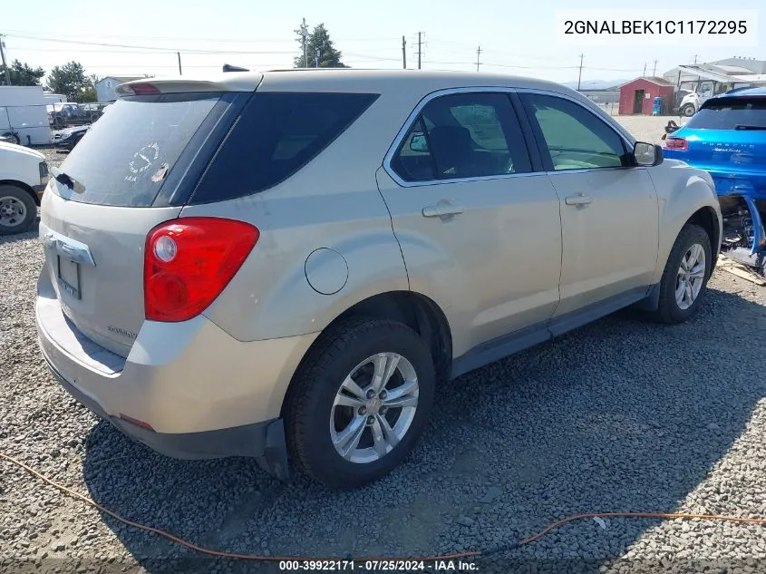 2012 Chevrolet Equinox Ls VIN: 2GNALBEK1C1172295 Lot: 39922171