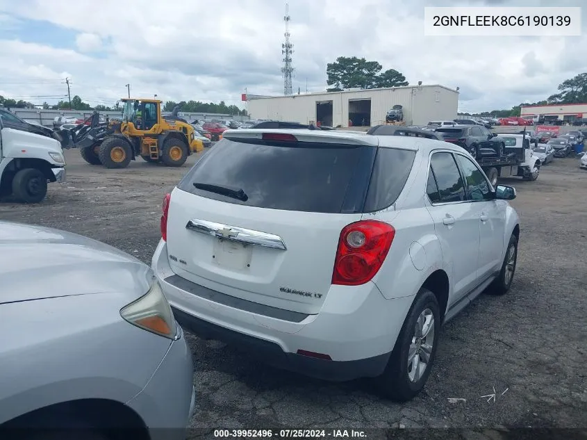 2012 Chevrolet Equinox 1Lt VIN: 2GNFLEEK8C6190139 Lot: 39952496