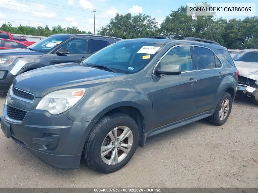 2012 Chevrolet Equinox 1Lt VIN: 2GNALDEK1C6386069 Lot: 40007539