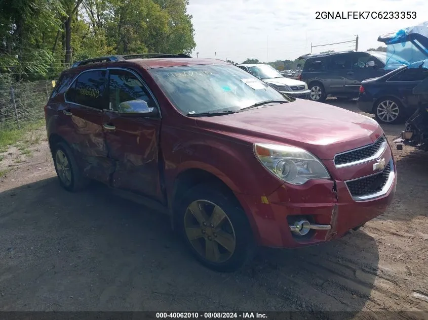 2012 Chevrolet Equinox Ltz VIN: 2GNALFEK7C6233353 Lot: 40062010