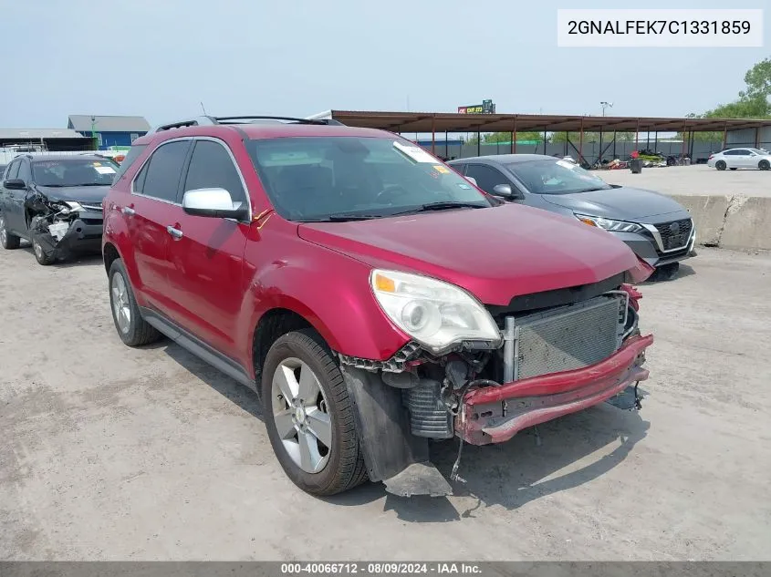 2012 Chevrolet Equinox Ltz VIN: 2GNALFEK7C1331859 Lot: 40066712