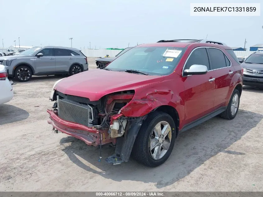 2012 Chevrolet Equinox Ltz VIN: 2GNALFEK7C1331859 Lot: 40066712