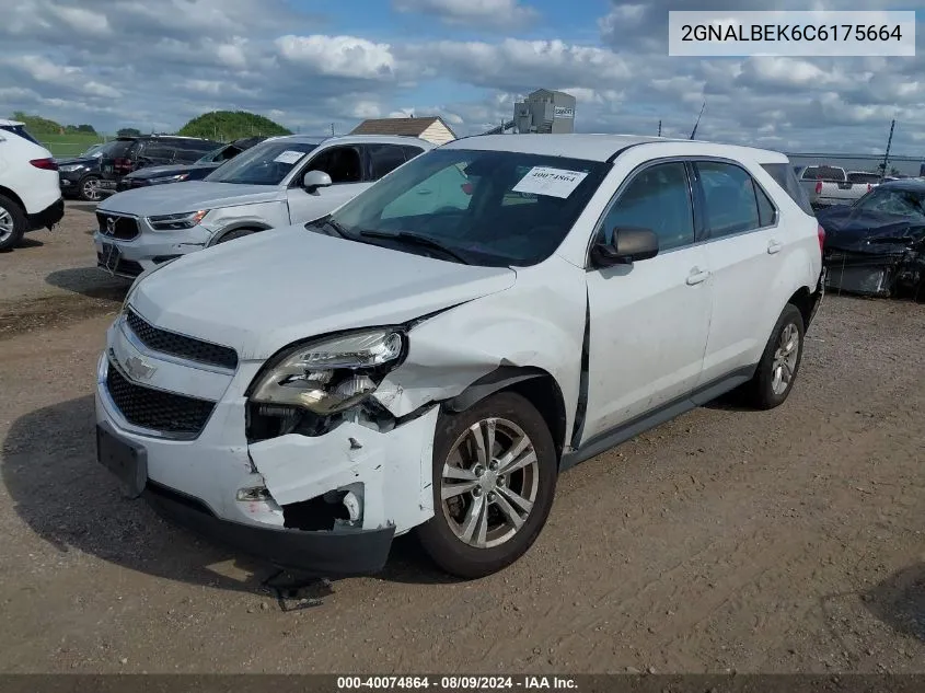 2012 Chevrolet Equinox Ls VIN: 2GNALBEK6C6175664 Lot: 40074864