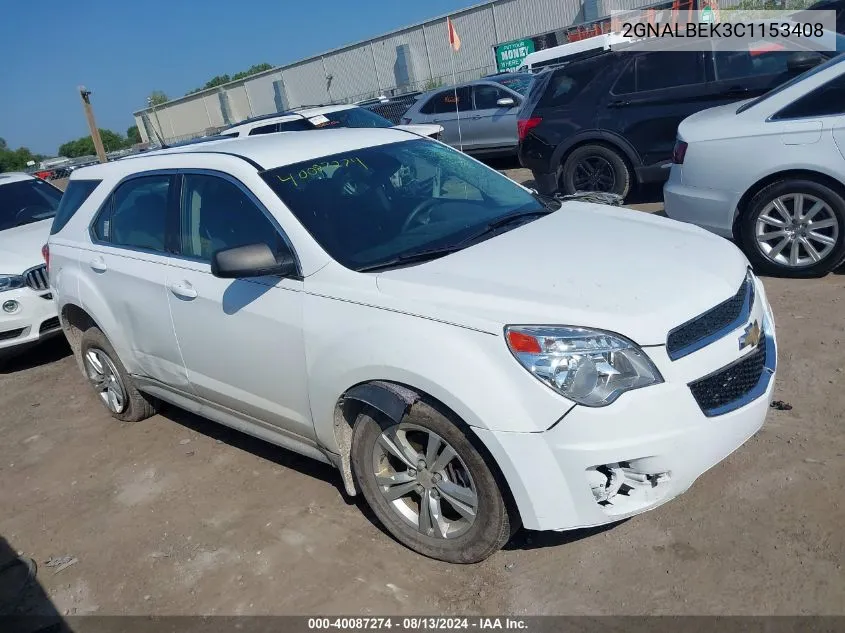 2012 Chevrolet Equinox Ls VIN: 2GNALBEK3C1153408 Lot: 40087274