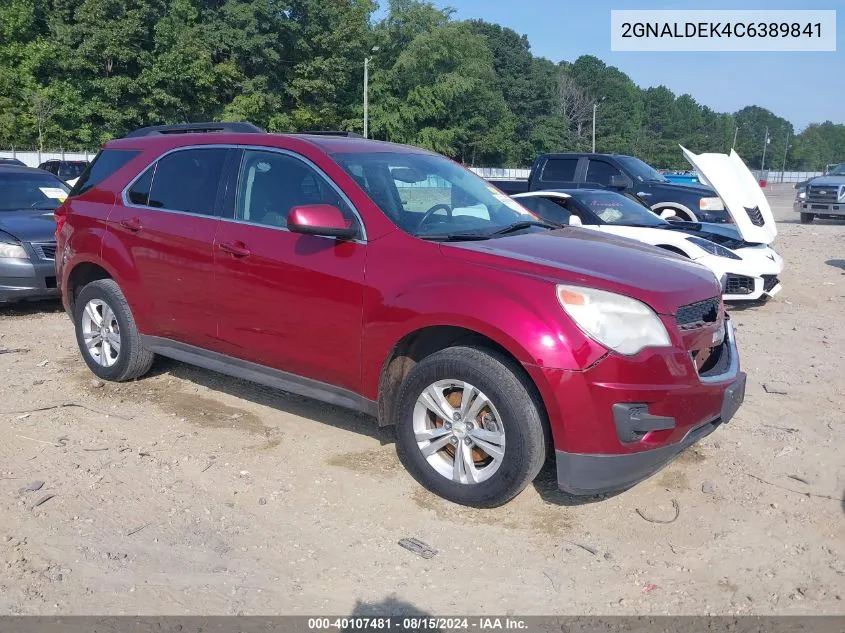 2012 Chevrolet Equinox 1Lt VIN: 2GNALDEK4C6389841 Lot: 40107481