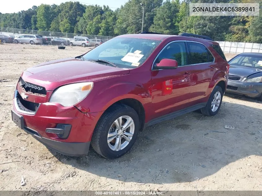 2012 Chevrolet Equinox 1Lt VIN: 2GNALDEK4C6389841 Lot: 40107481