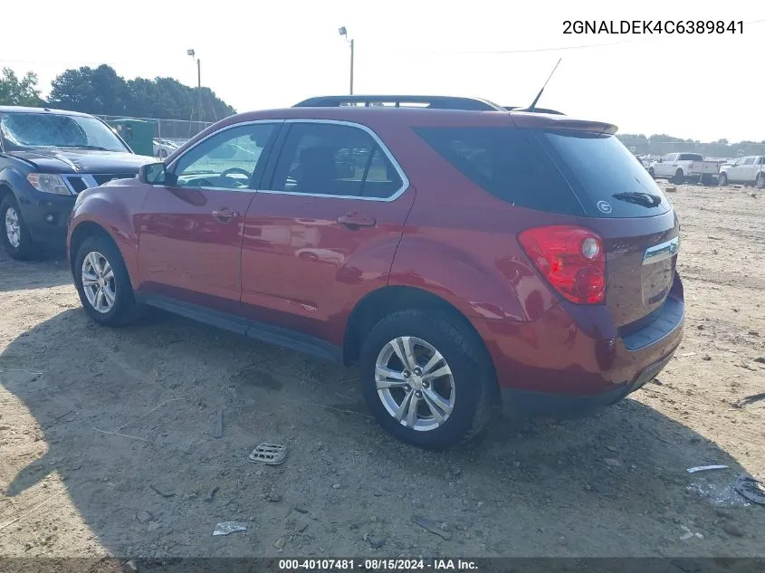 2012 Chevrolet Equinox 1Lt VIN: 2GNALDEK4C6389841 Lot: 40107481