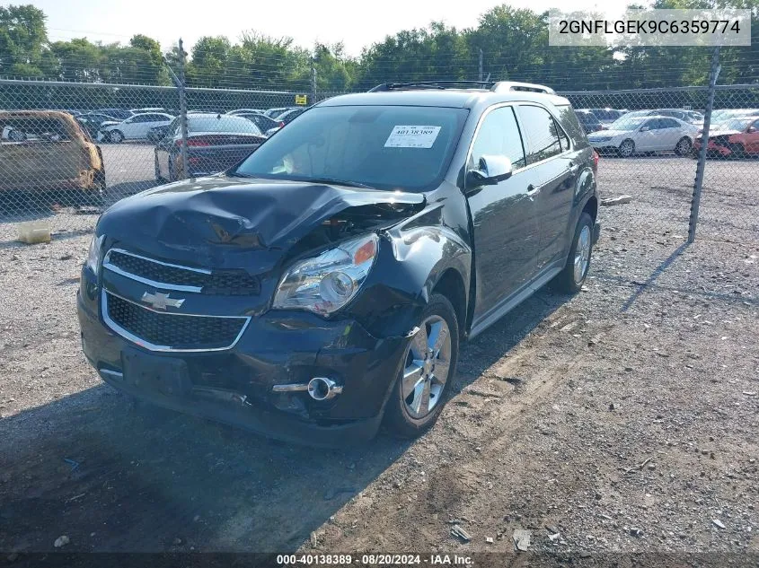 2012 Chevrolet Equinox Ltz VIN: 2GNFLGEK9C6359774 Lot: 40138389