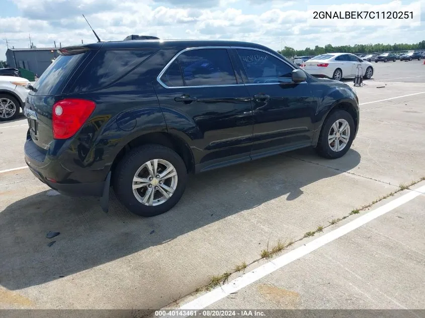 2012 Chevrolet Equinox Ls VIN: 2GNALBEK7C1120251 Lot: 40143461