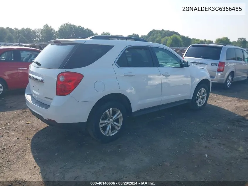 2012 Chevrolet Equinox 1Lt VIN: 2GNALDEK3C6366485 Lot: 40146636