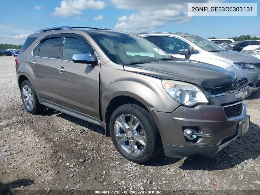 2012 Chevrolet Equinox Ltz VIN: 2GNFLGE53C6303131 Lot: 40151218