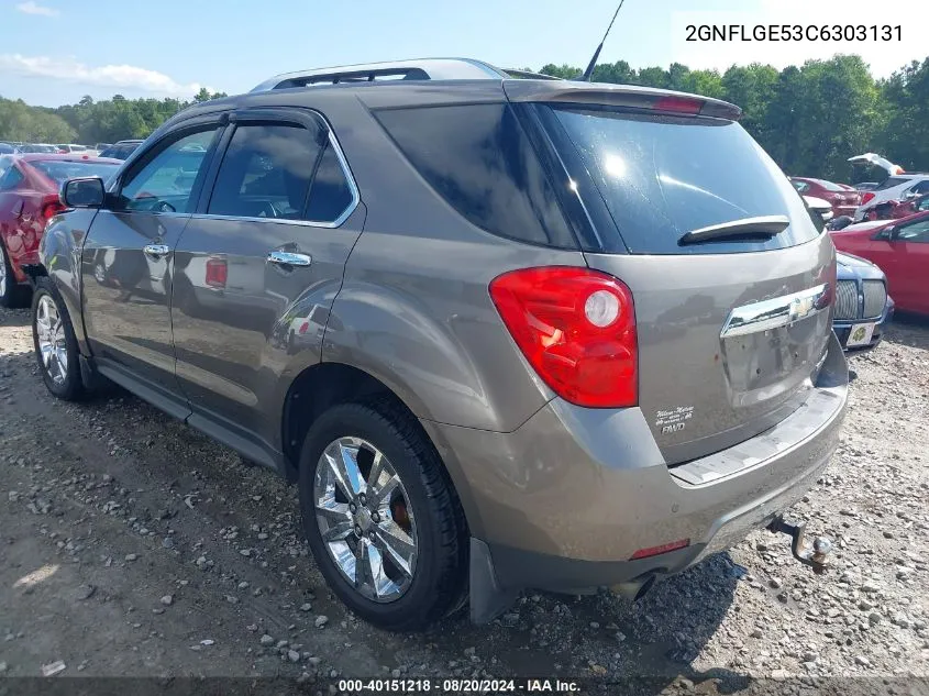 2012 Chevrolet Equinox Ltz VIN: 2GNFLGE53C6303131 Lot: 40151218